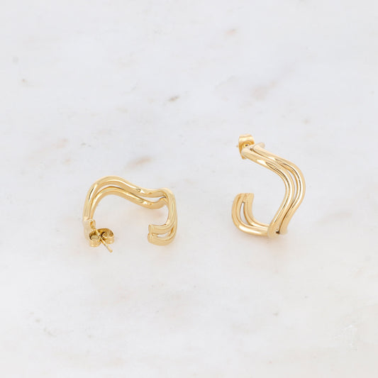Boucles d'oreilles créoles double vague