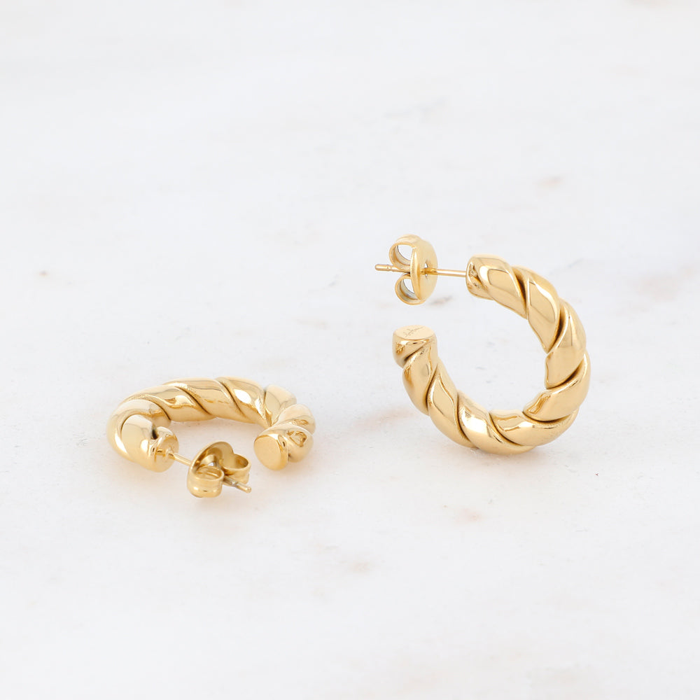 Boucles d'oreilles créoles torsadées