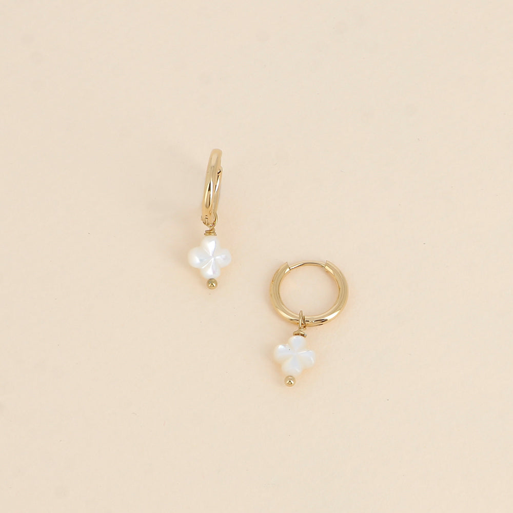 Boucles d'oreilles Trèfle nacré