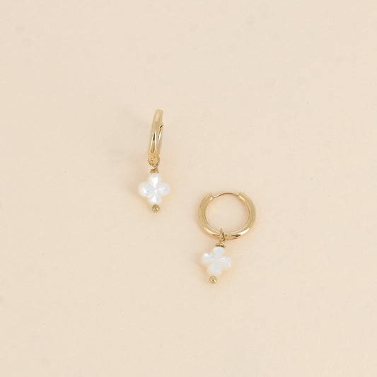 Boucles d'oreilles Trèfle nacré