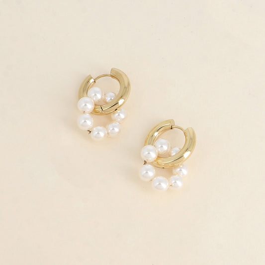 Boucles d'oreilles créoles et perles