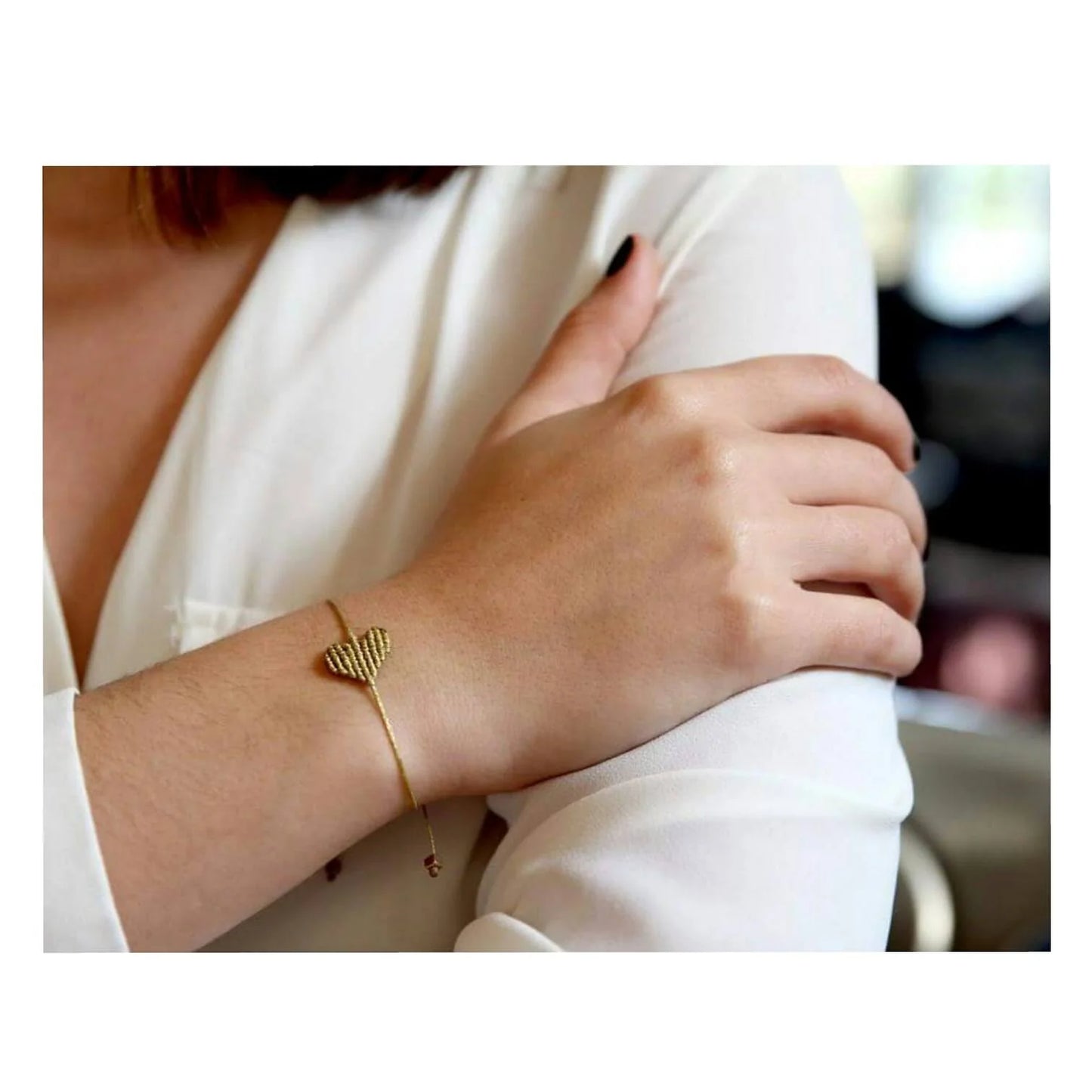 Bracelet en macramé en forme de Coeur - Medium ( 19 coloris )