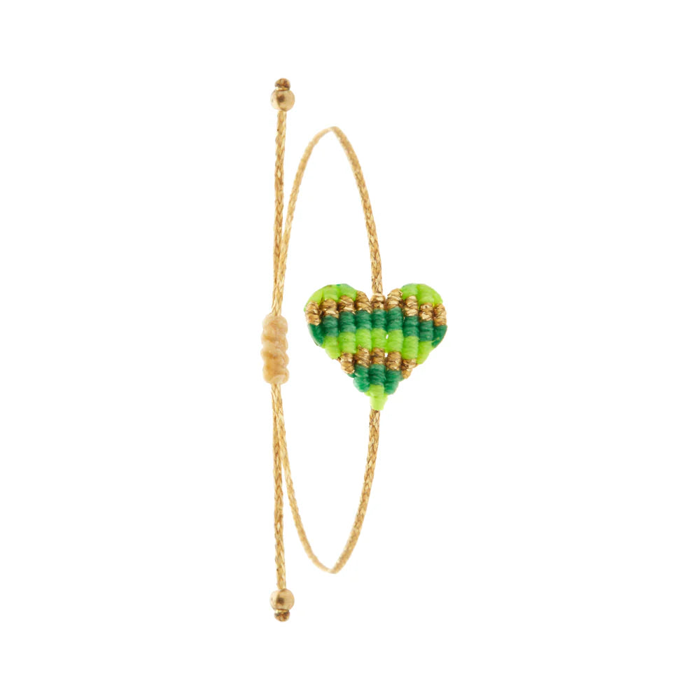 Bracelet en macramé en forme de Coeur - Medium ( 19 coloris )
