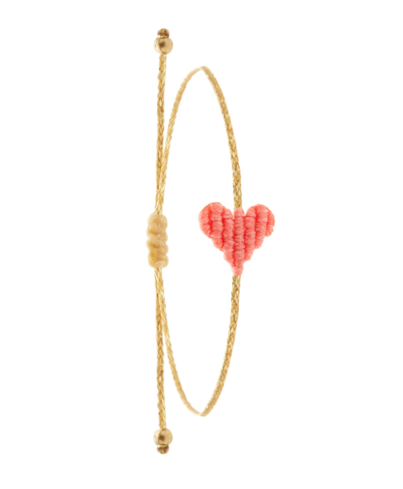 Bracelet en macramé en forme de Coeur - PETIT format ( 24 coloris )