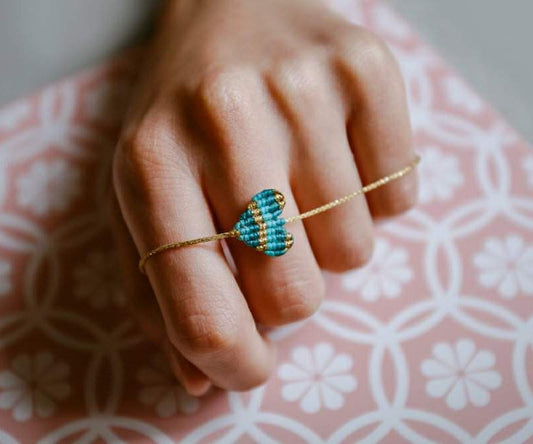 Bracelet en macramé en forme de Coeur - Medium ( 19 coloris )