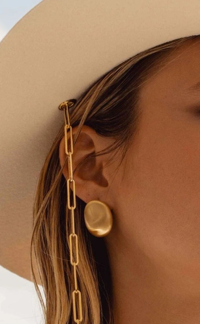 Boucles d'oreilles Clips ovale mat