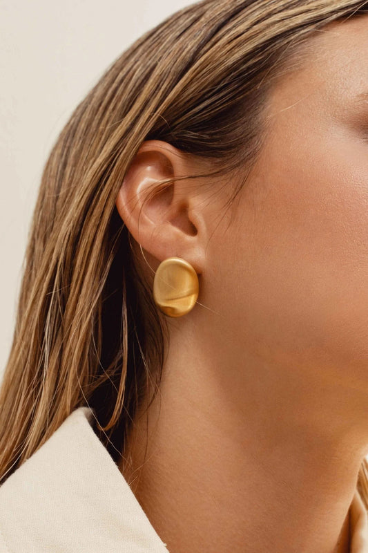 Boucles d'oreilles Clips ovale mat