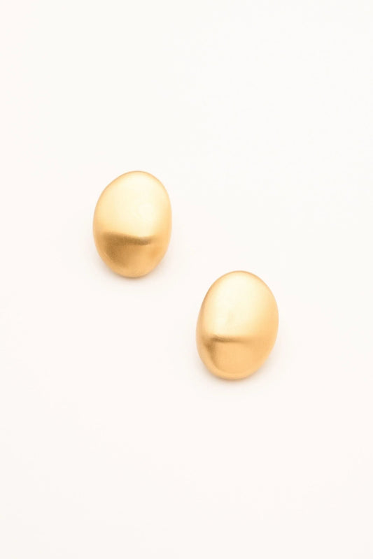Boucles d'oreilles Clips ovale mat