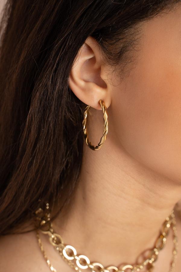 Boucles d'oreilles créoles torsadées Meryl