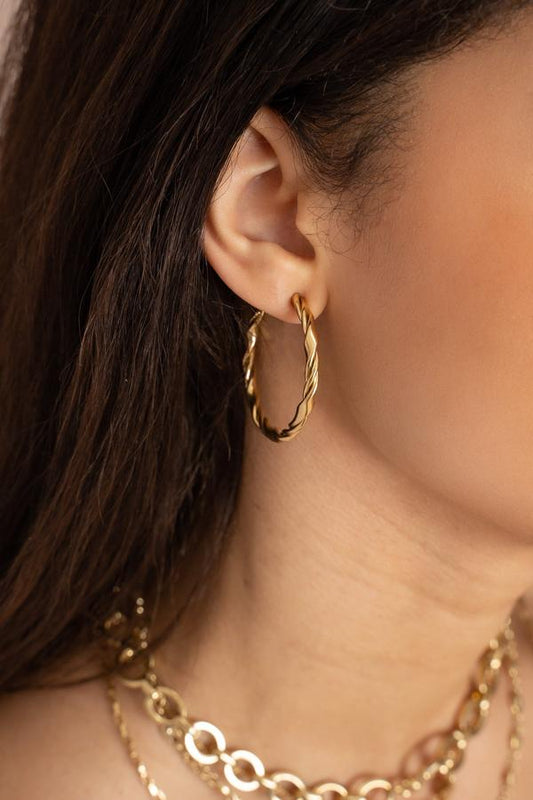 Boucles d'oreilles créoles torsadées Meryl