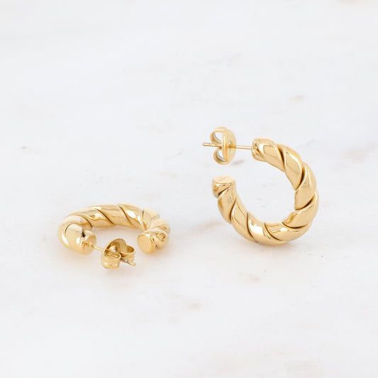 Boucles d'oreilles créoles torsadées