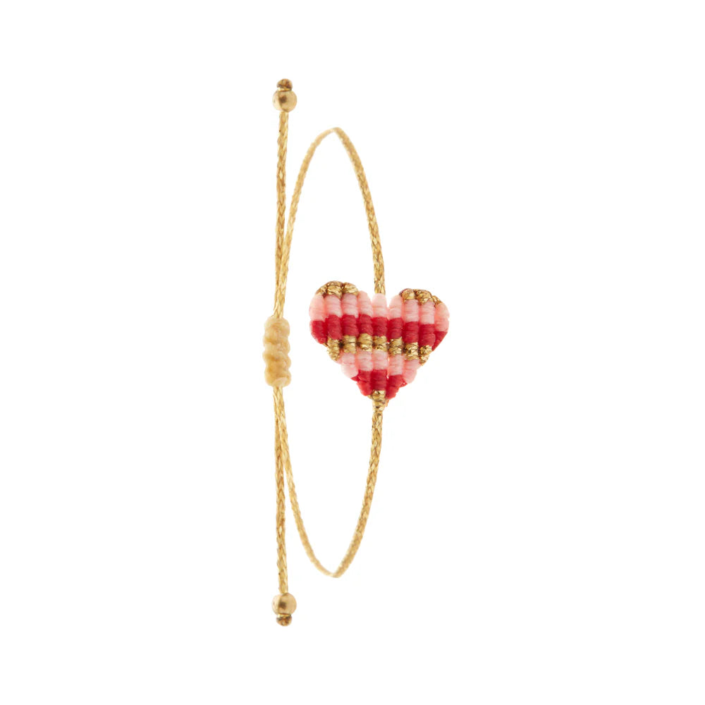 Bracelet en macramé en forme de Coeur - Medium ( 19 coloris )