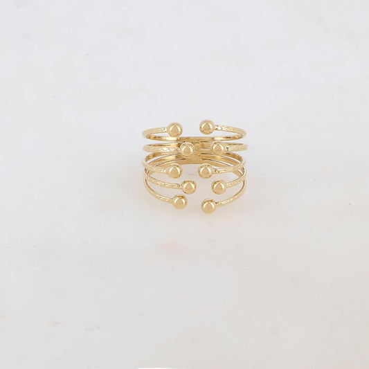 Bague multi rangs petites boules