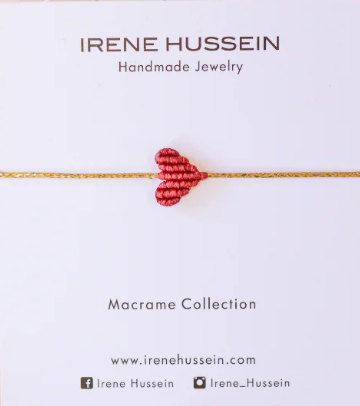 Bracelet en macramé en forme de Coeur - Small ( 24 coloris )