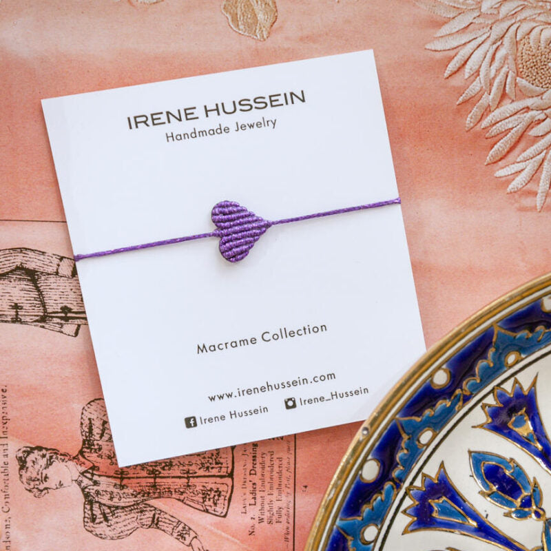 Bracelet en macramé en forme de Coeur - Medium ( 19 coloris )