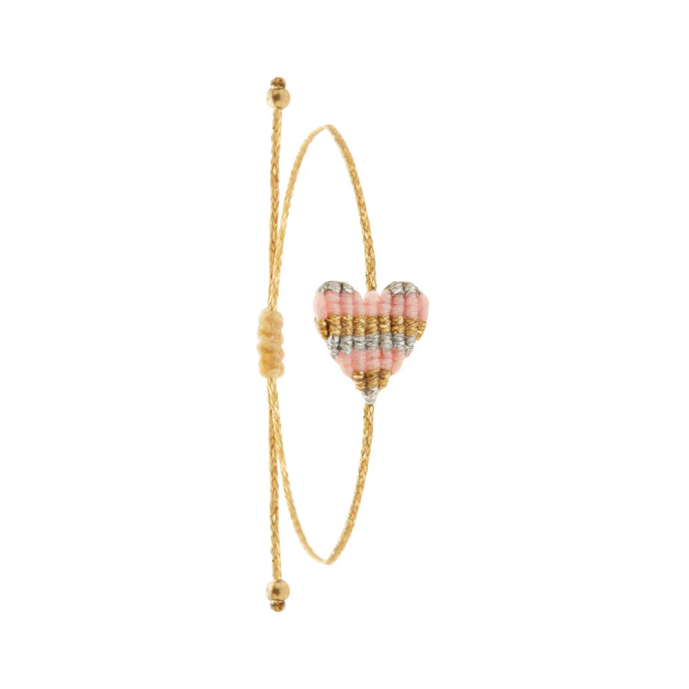 Bracelet en macramé en forme de Coeur - Medium ( 23 coloris )