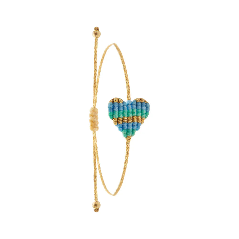Bracelet en macramé en forme de Coeur - Medium ( 23 coloris )