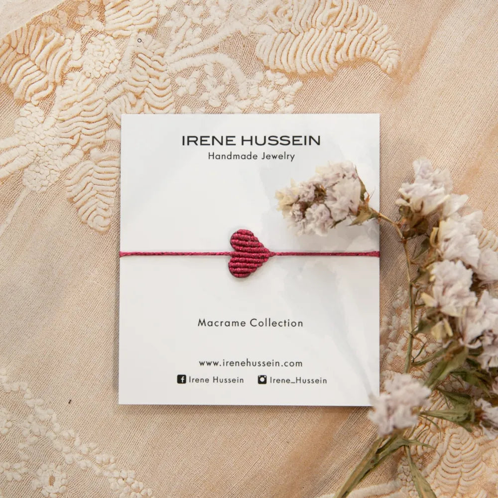 Bracelet en macramé en forme de Coeur - Medium ( 19 coloris )