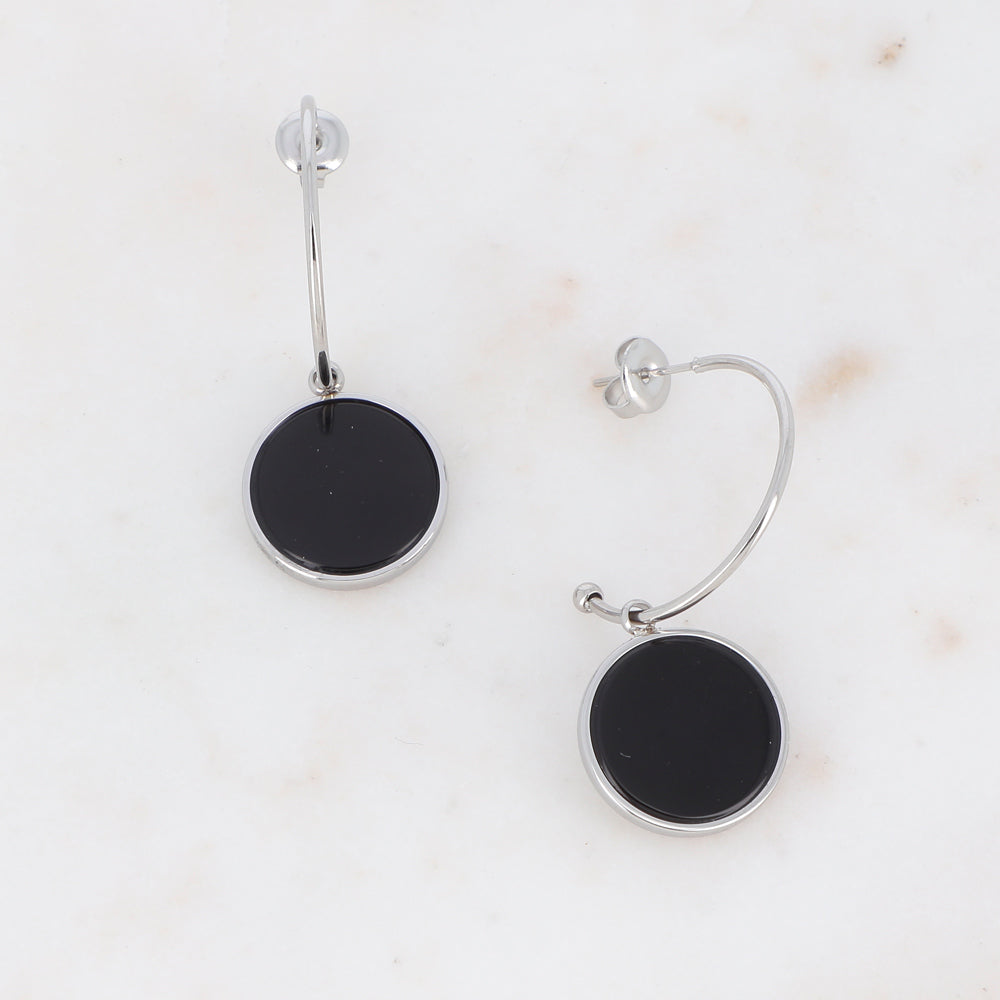 Boucles d'oreilles créoles Kleo - Argenté ( 2 coloris )