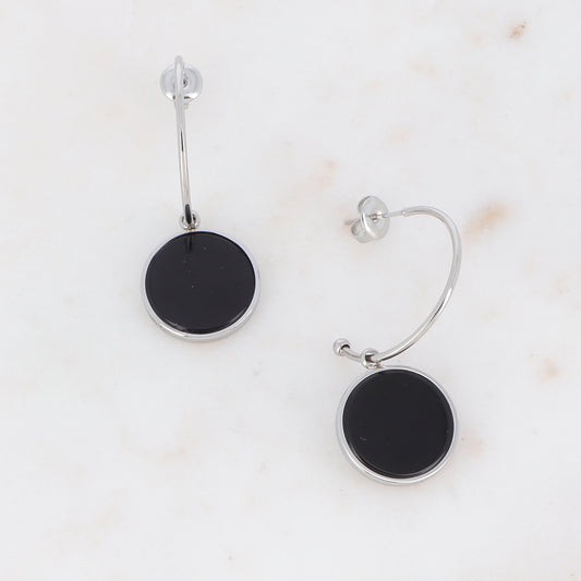 Boucles d'oreilles créoles Kleo - Argenté ( 2 coloris )